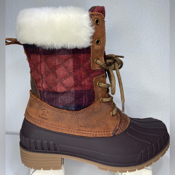 Kamik Sienna 2 Women's Waterproof Cuff Plaid Wool Winter Snow Boots Size 8 - Picture 8 of 15